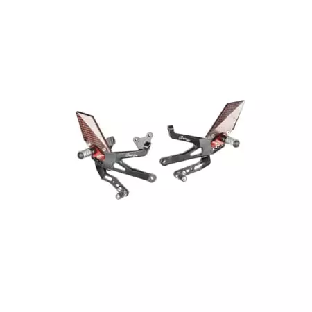 Commandes Reculées Réglables/Repliables Lightech Racing Noir Rouge