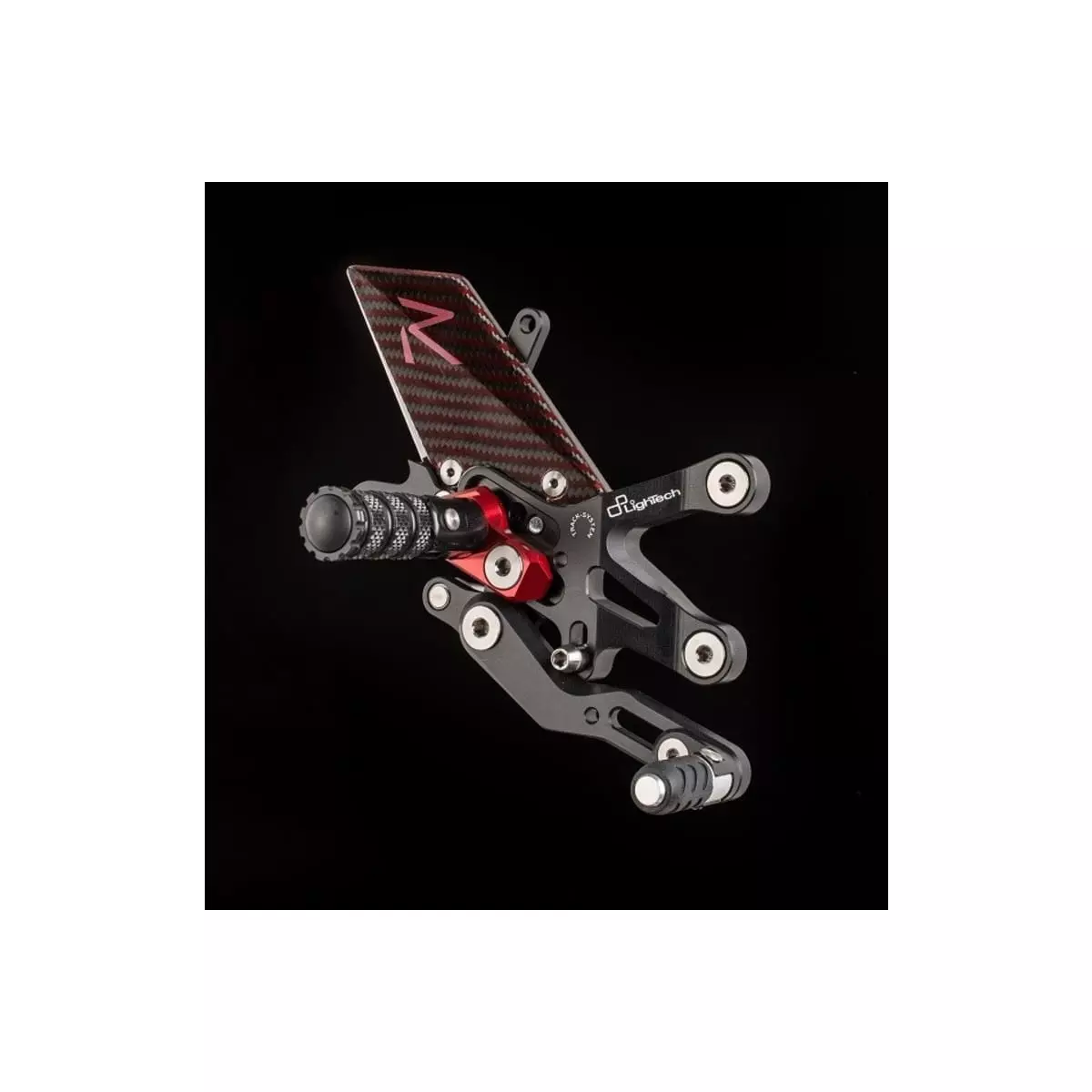 Commandes Reculées Réglables/Repliables Lightech Racing Sélection Standard Noir Rouge 1071557