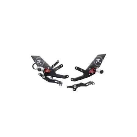 Commandes Reculées Réglables/Repliables Lightech Racing Sélection Standard Et Inversée Noir Rouge 1071487