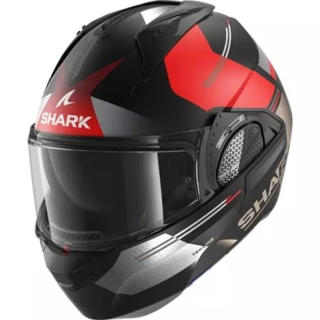 Casque Shark Evo GT Tekline Mat Noir Chrome Rouge