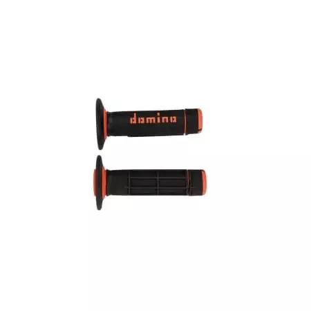 Poignées Domino A020 Bicolore Mx Semi Gaufré Noir Orange