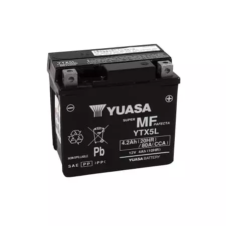 Batterie Yuasa W/C YTX5L FA 12V 4.2Ah - Prête À L'emploi - Électricité YUASA