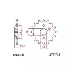 Pignon JT Sprockets Acier Standard 712 - 428