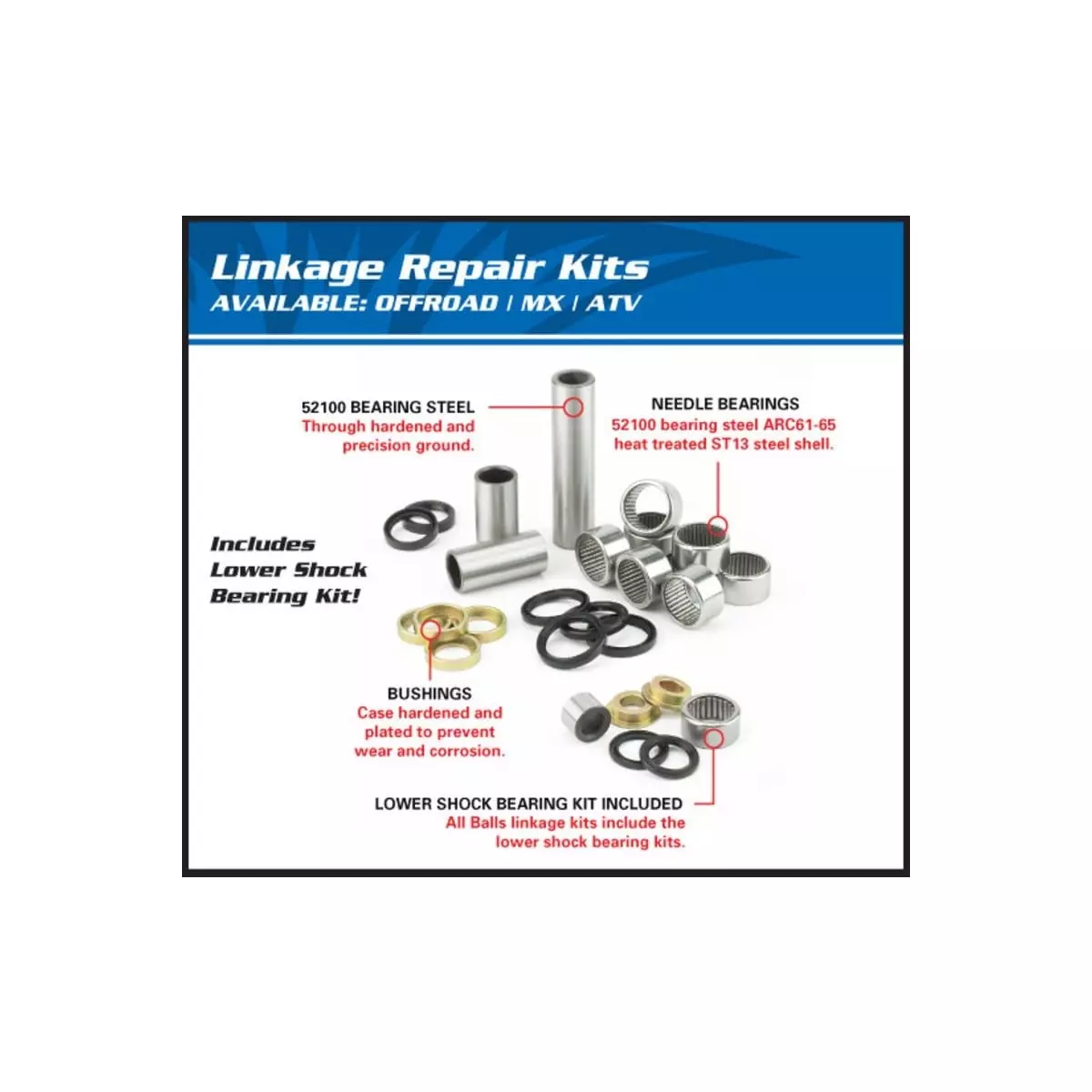 Kit De Roulements De Biellettes D'Amortisseur All Balls 1039235