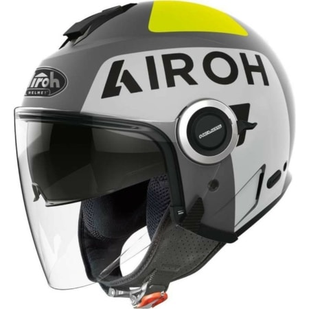 Casque Airoh Helios Up Gris Jaune Mat