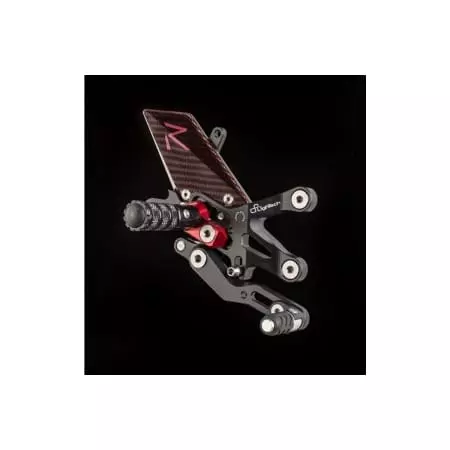 Commandes Reculées Réglables/Repliables Lightech Racing Sélection Standard Et Inversée Noir Rouge