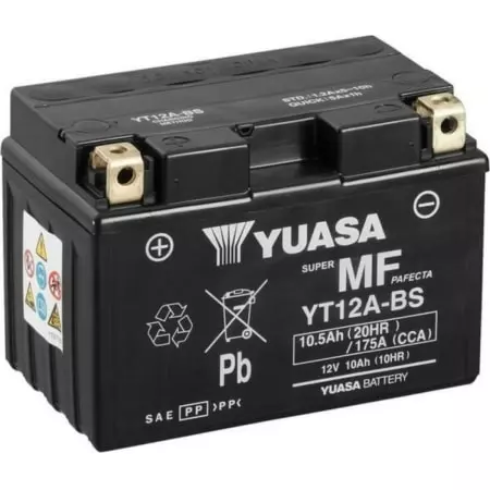 Batterie Yuasa W/C YT12A 12V 10.3Ah - Prête À L'emploi - Électricité YUASA