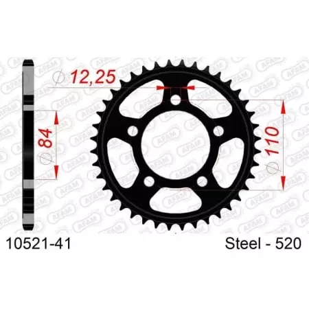 Couronne Afam 41 Dents Acier Standard Pas 520 Type 10521