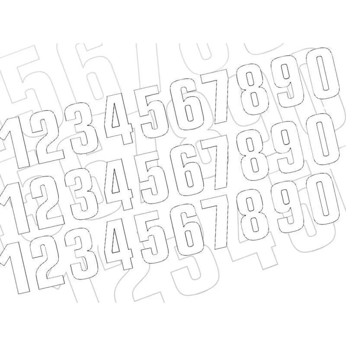 Trois Numéros De Course Blackbird 6 Noir