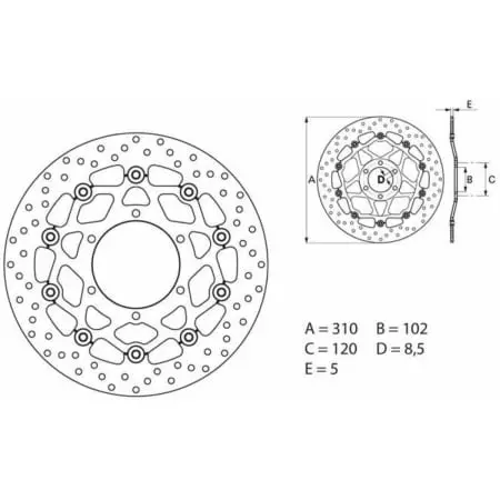 Disque De Frein Brembo Oro Rond Flottant - Freinage BREMBO