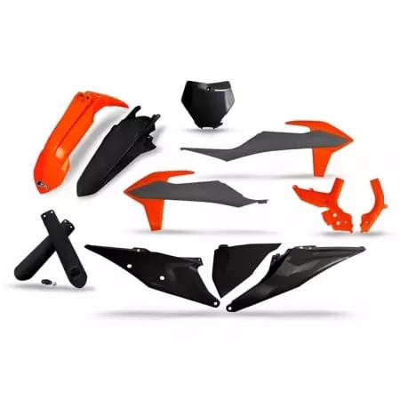Kit Plastiques UFO Noir Gris Orange Fluo