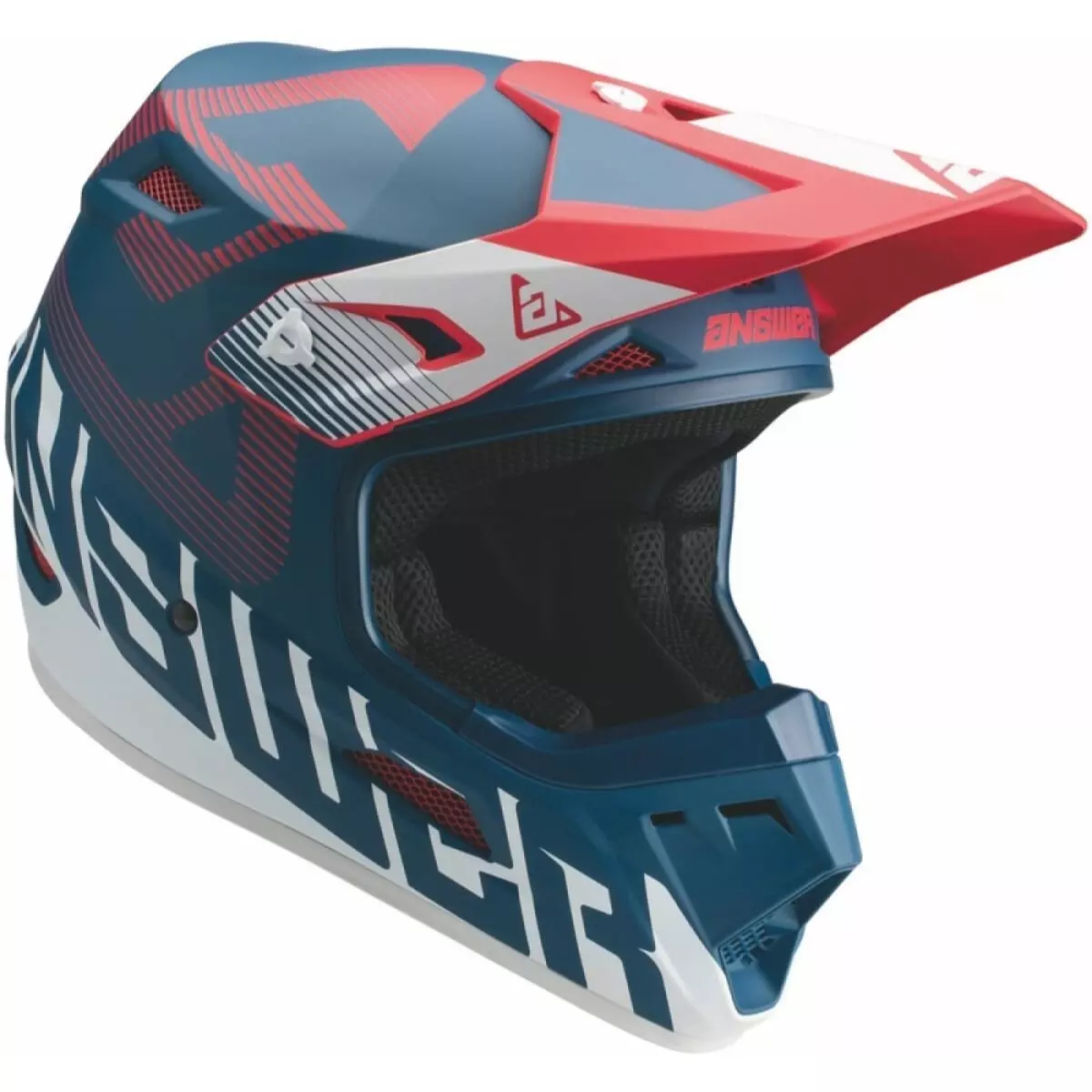 Casque Cross Enfant Answer Ar1 Solid Rouge Blanc Bleu