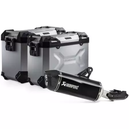 Kit Valises SW-Motech Trax ADV / Échappement 45/37 L BMW R 1250 GS/Adv/Rallye (2018-2022) Argent