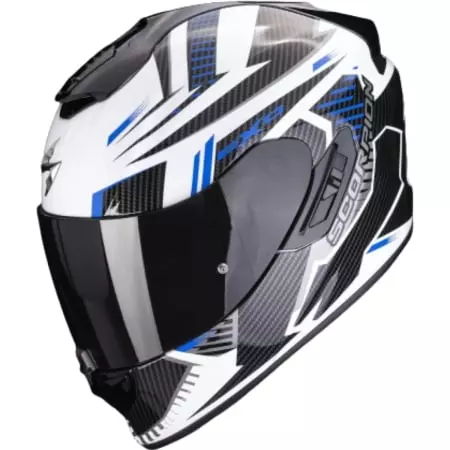 Casque Scorpion Exo-1400 Evo Air Shell Blanc Bleu
