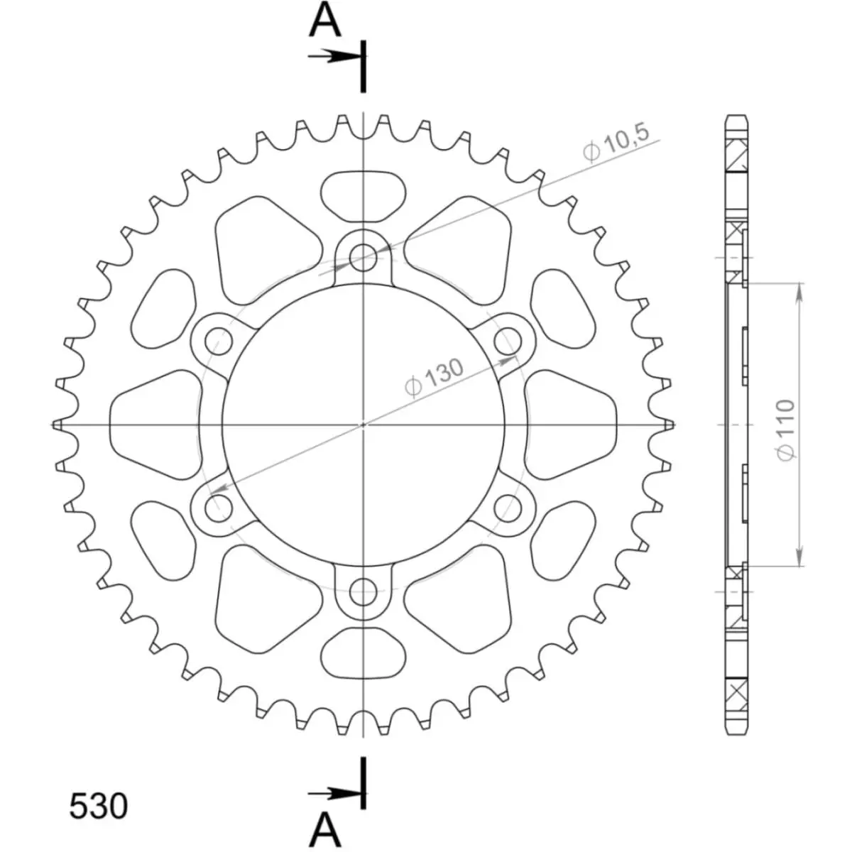 Couronne Supersprox Alu Ral-479:46-Blk Jta479-46 51-35013-46
