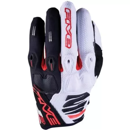 Gants Enduro Five E2 Blanc Noir Rouge