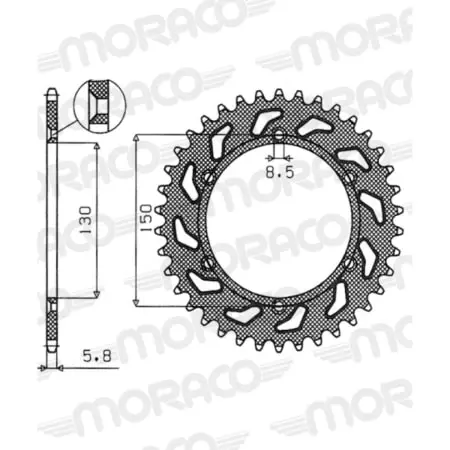 Couronne Supersprox Alu 51-32001-45
