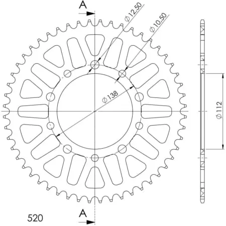 Couronne Supersprox Alu Ral-1303:52-Blk Jta1303-52 51-32206-52