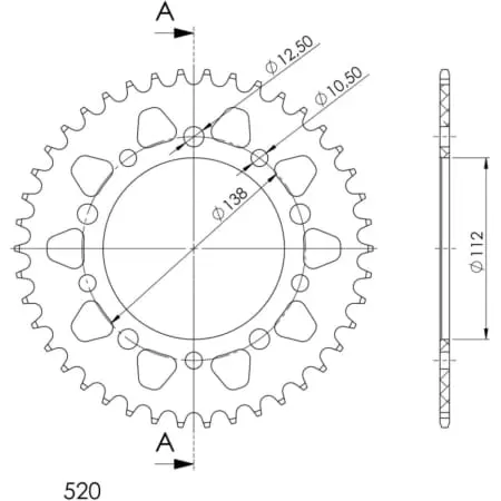 Couronne Supersprox Alu Ral-1303:41-Blk 51-32206-41