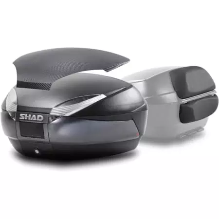 Pack Shad Top Case SH48 + Capot Carbone + Dosseret - Top Case et Valise Moto SHAD