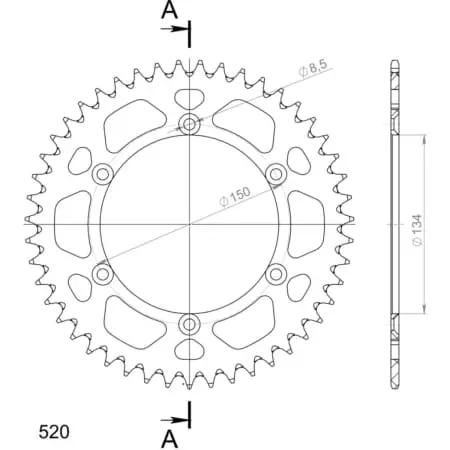 Couronne Alu Supersprox Ral-460:47