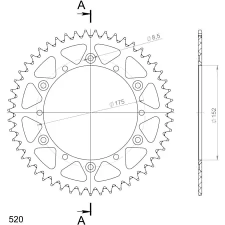 Couronne Alu Supersprox Ral-853:51