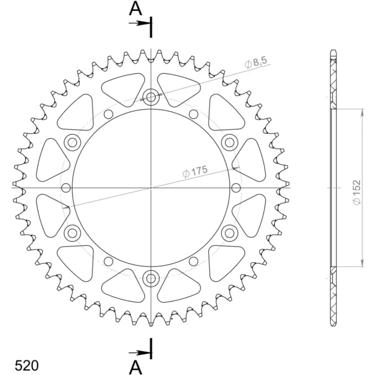 Couronne Alu Supersprox Ral-853:51 