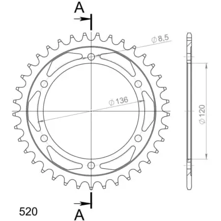 Couronne Supersprox Rfe-846:37-Blk Jtr846-37 50-32005-37