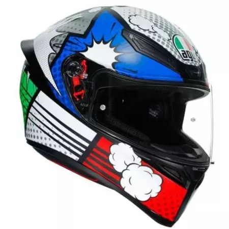 Casque AGV K1 S Bang Mat Italy Bleu Blanc Vert - Casque Intégral AGV