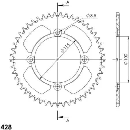 Couronne Supersprox Alu Ral-462:49-Blk 51-15201-49