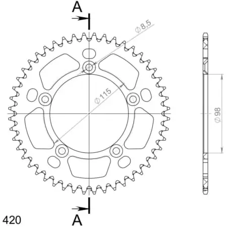 Couronne Alu Supersprox Ral-4:48-Blk