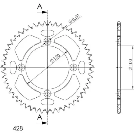 Couronne Alu Supersprox Ral-998:51