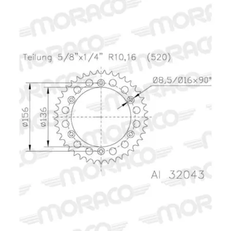 Couronne Supersprox Alu 51-32043-39