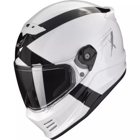 Casque Scorpion Covert-FX Gallus Blanc Noir