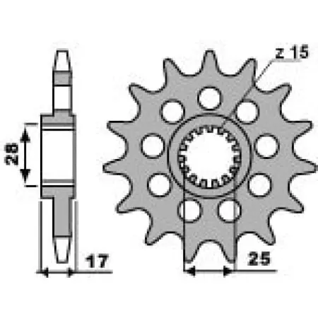 Pignon PBR 15 Dents Chaîne 525 Ducati 1199 Panigale