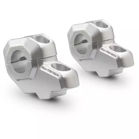 Réhausse Guidon SW-Motech Diamètre 22mm Hauteur 30mm Recul 21mm Gris