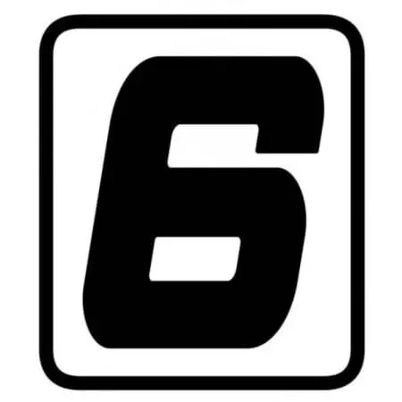 Autocollant Barracuda Numéro 6 Noir