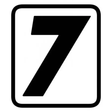 Autocollant Barracuda Numéro 7 Noir