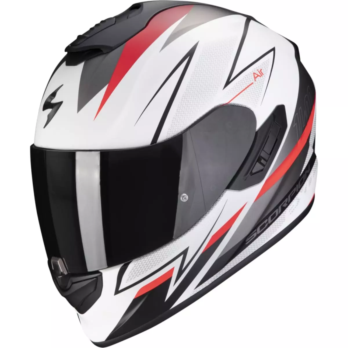 Casque Scorpion Exo-1400 Evo Air Thelios Blanc Mat Rouge