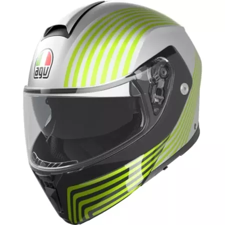 Casque AGV Streetmodular Iseo Mat Blanc Noir Jaune Fluo