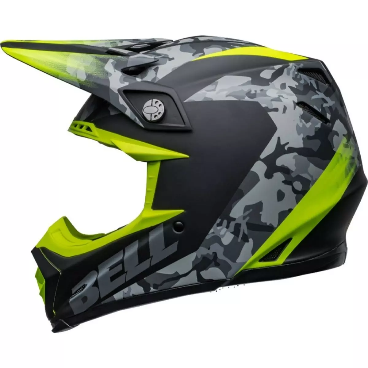 Casque Cross Bell Moto-9 Venom Noir Jaune Camouflage Mat