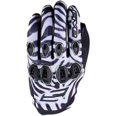 Gants Femme Five Stunt Evo2 Woman Zebra Noir Blanc