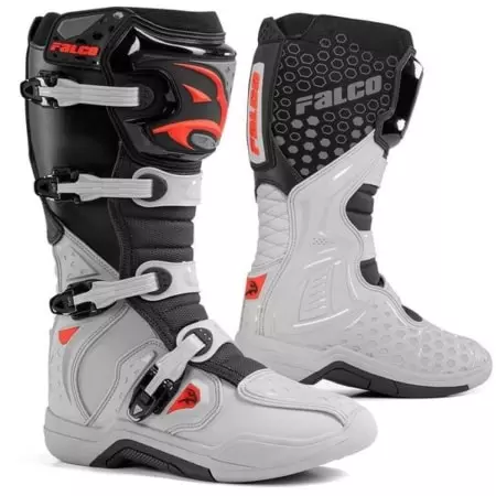 Bottes Falco MX Level 2 Gris Rouge - Equipement Cross FALCO