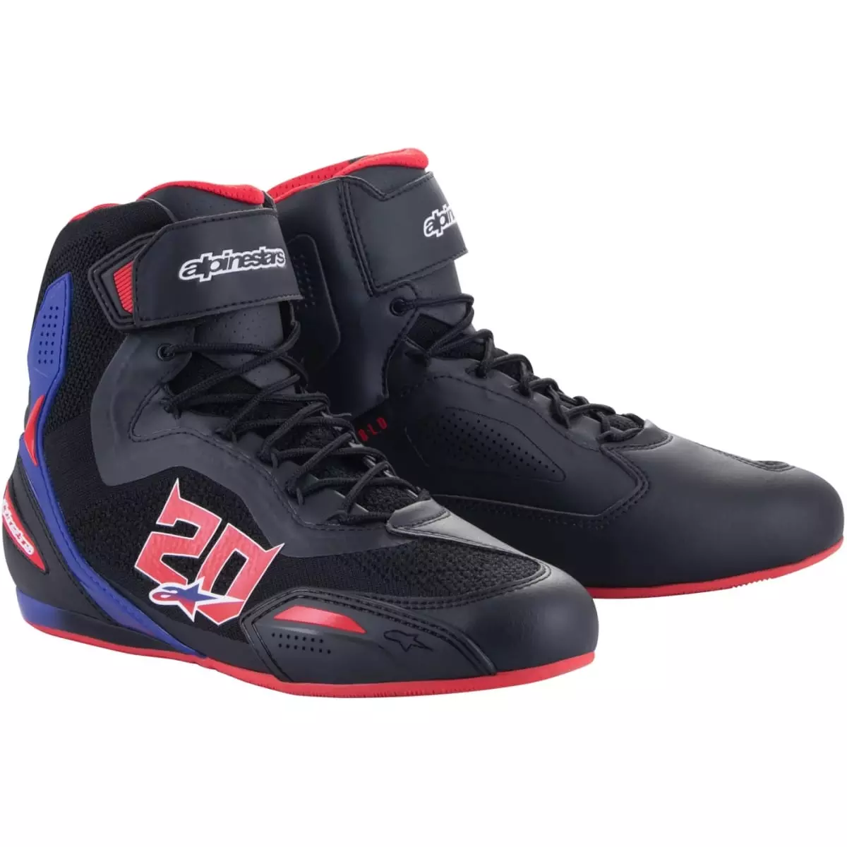 Baskets Alpinestars FQ20 Faster 3 Rideknit Noir Rouge Bleu