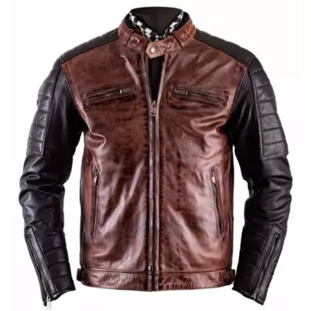 Blouson Helstons Cruiser Rag Camel Noir