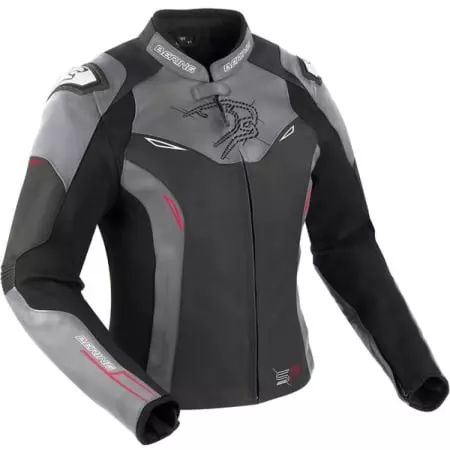 Blouson Bering Lady Snap Noir Gris Rouge