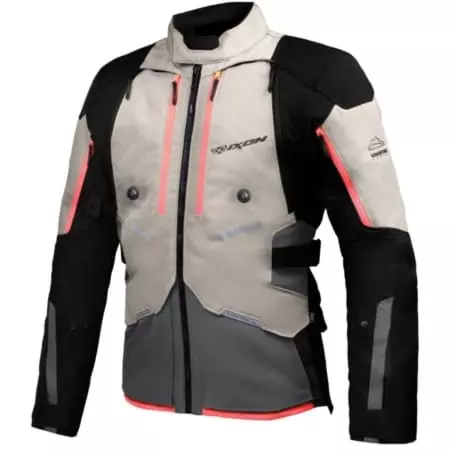 Veste Ixon Vidar Grège Vert Tactique Rouge - Blouson Moto IXON