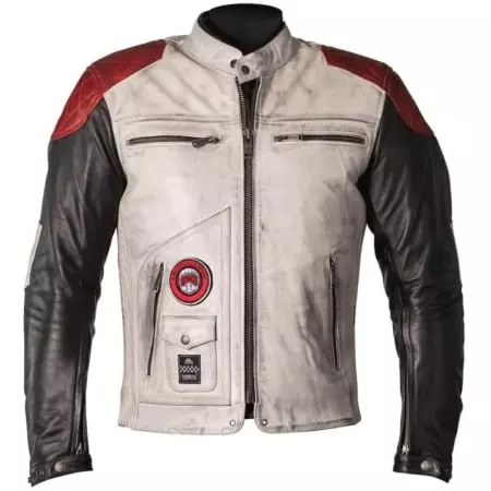 Blouson Helstons Tracker Rag Blanc Noir Rouge