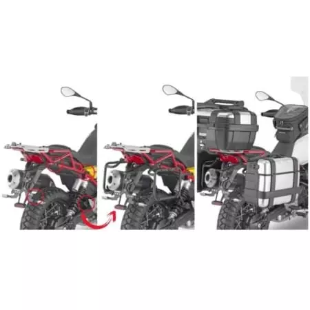 Supports Valises Latérales Givi One-Fit (PLO) Monokey Moto Guzzi V85TT 19