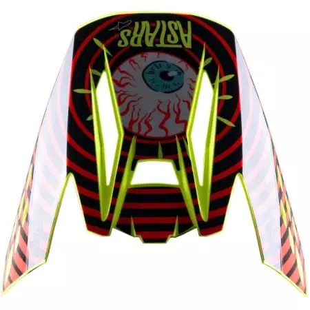 Casquette Cross Alpinestars S-M5 Solar Flare Noir Rouge Fluo Jaune Fluo